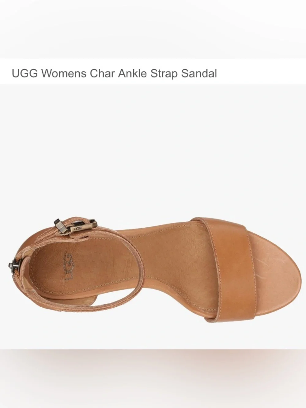 UGG char Womens Ankle-Strap Wedge Sandals -  Brown